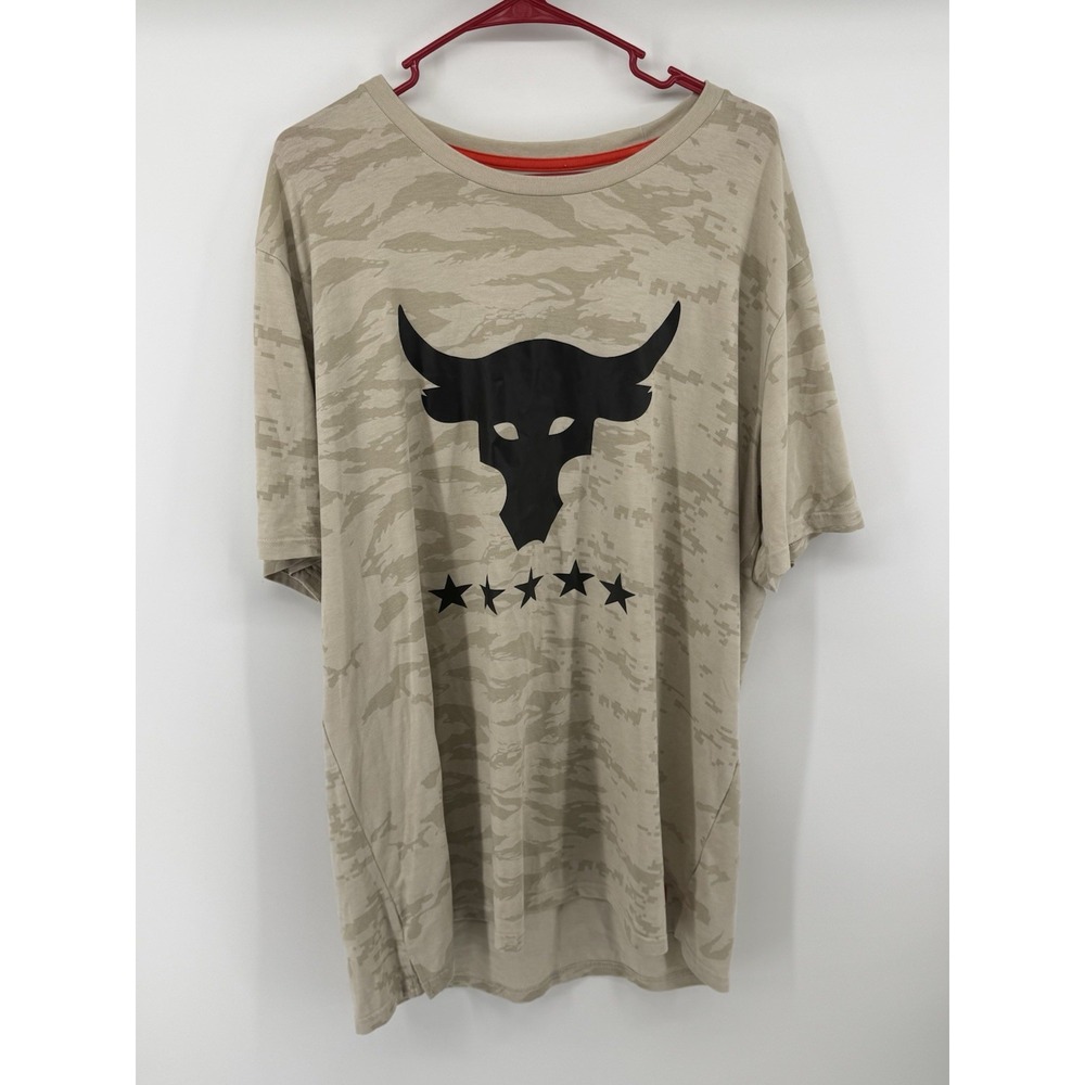Under Armour Men's Project Rock Veterans Day Show Camo T-Shirt Bull Size XXL